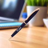 Rosegold and Blue Personalized Metal Pen